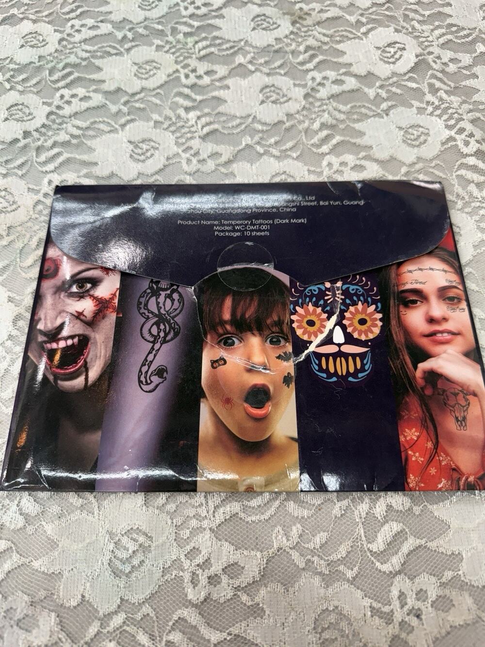 New 10 Sheets Halloween Temporary Face Tattoos Body Waterproof Day Dead Vamp